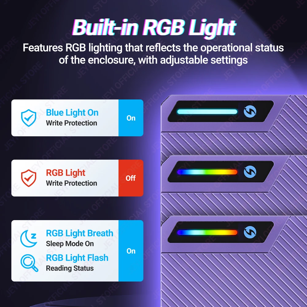 Ультратонкий корпус jeyi для ssd-накопителя rgb m.2 - Фотография_3