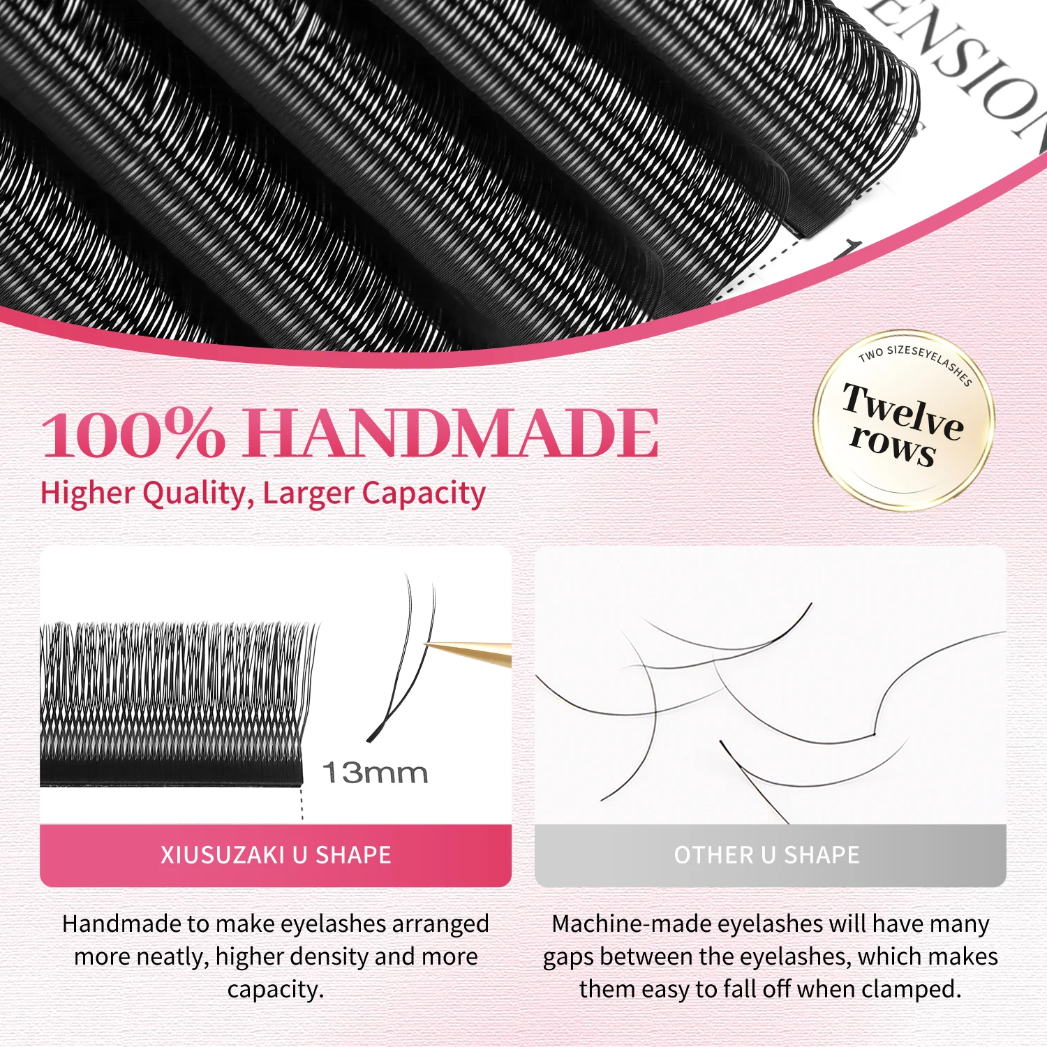 Xiusuzaki u-образные наращивание ресниц с параллельными цветами - Фотография_6