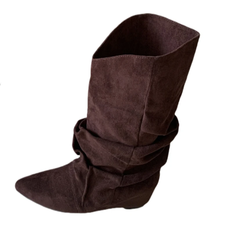 Женские высокие сапоги на плоской подошве - Фотография_6