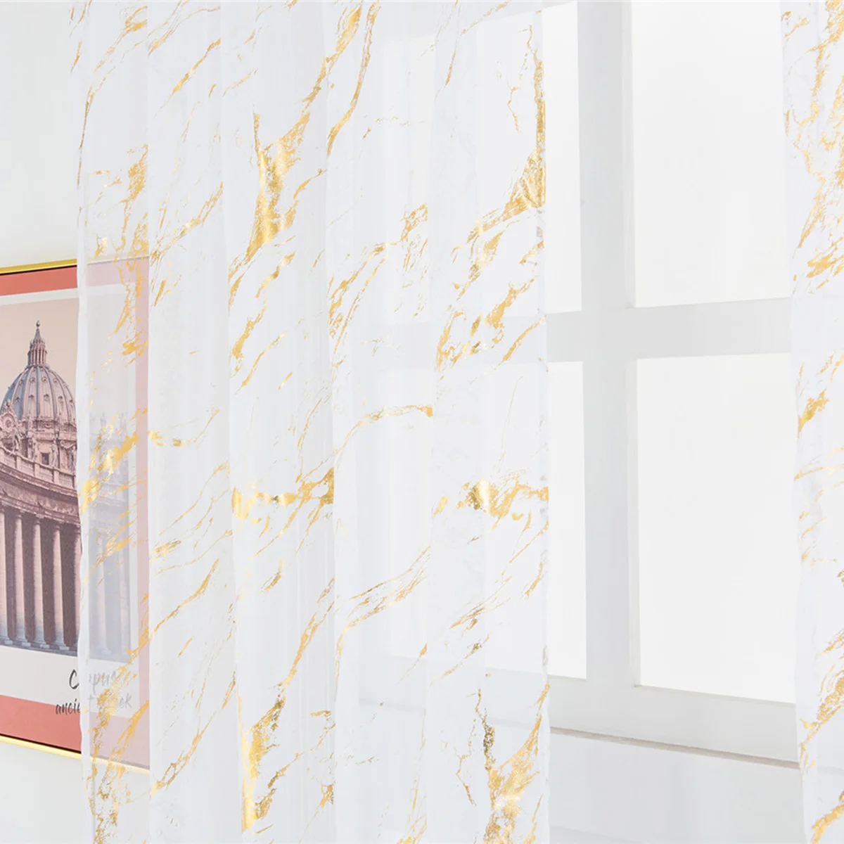 Прозрачная занавеска с мраморным узором - Фотография_5