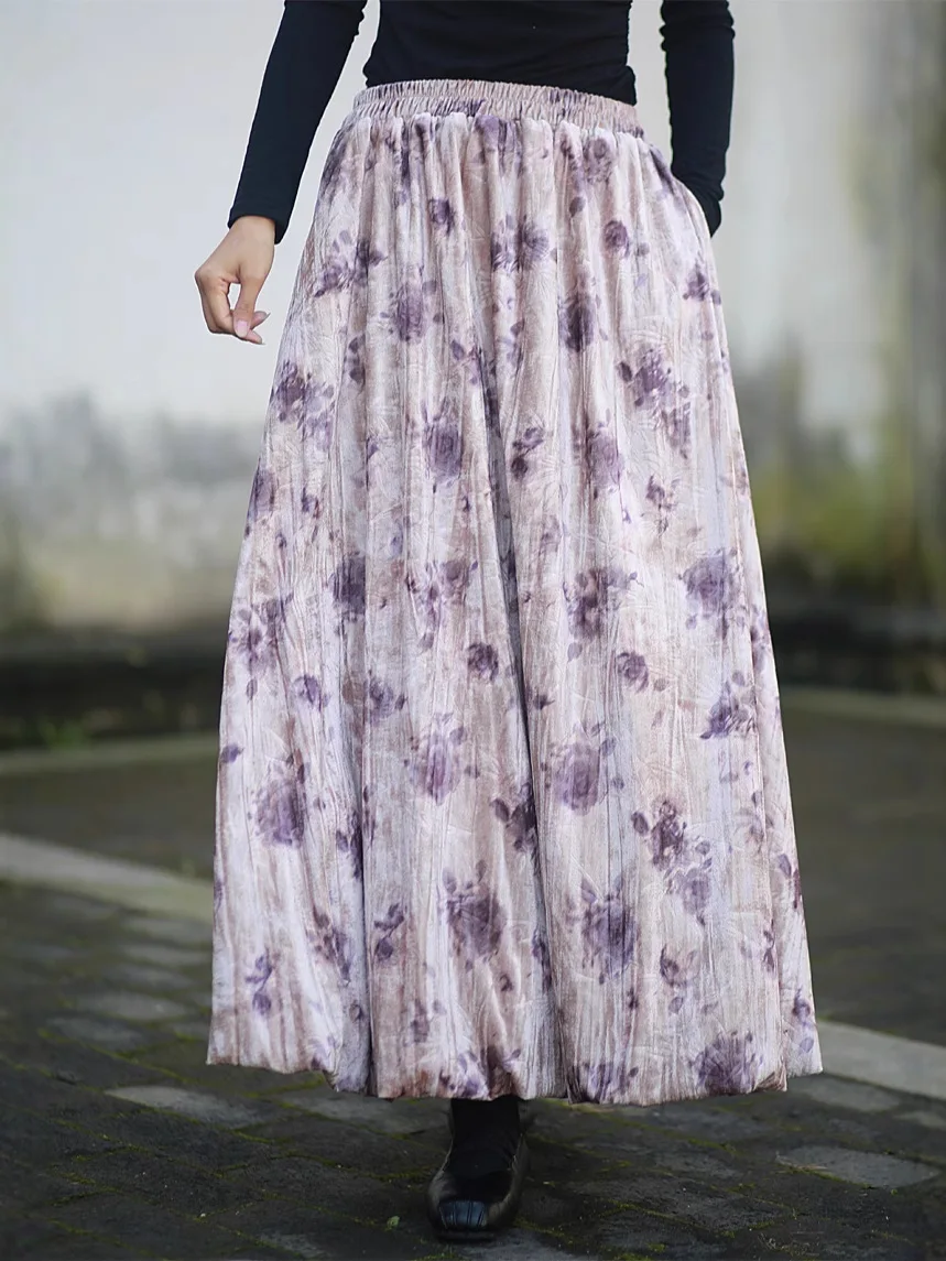 Tiyihailey женская бархатная макси-юбка