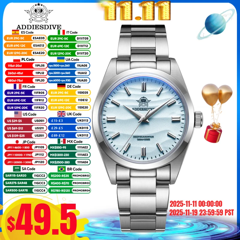 Addiesdive 36 мм ad2030 мужские