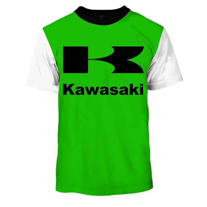 Новая мужская футболка kawasaki с логотипом мотоцикла 2024 - Фотография_4