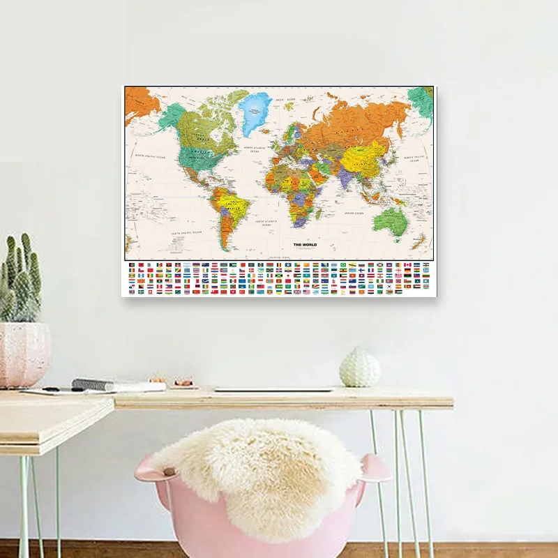 Классическая карта мира 75*50 см - Фотография_3