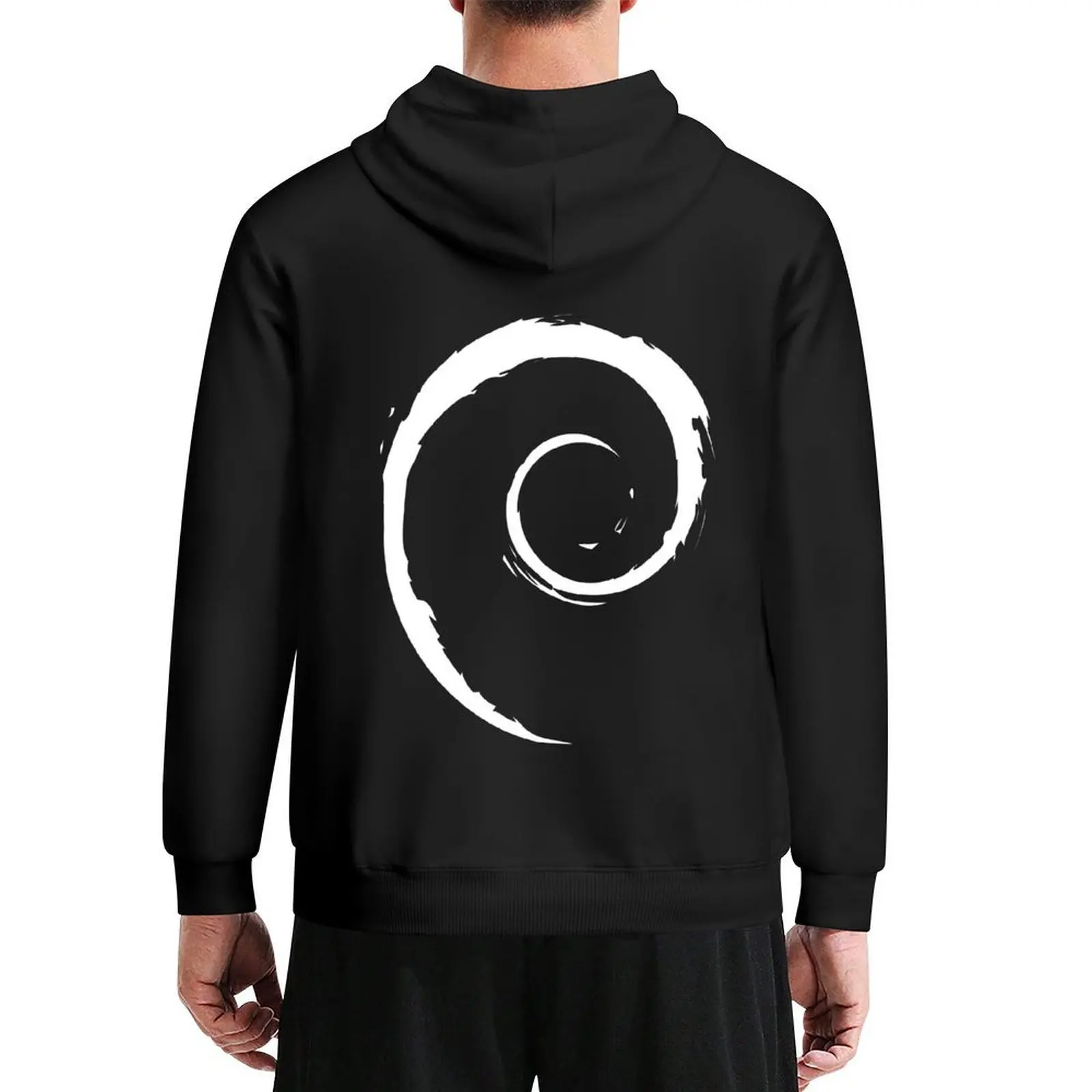 Debian белая толстовка с капюшоном