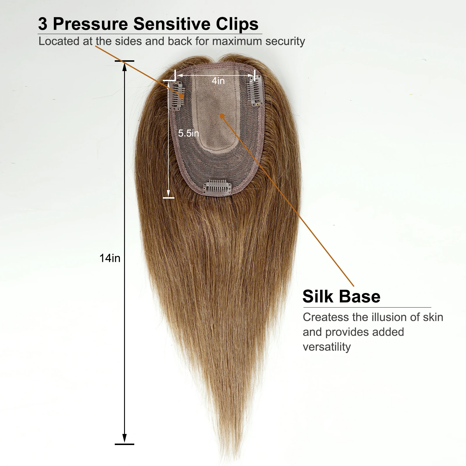 14in золотисто-коричневые накладные волосы для женщин - Фотография_4