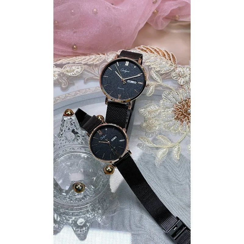 Часы для пар ко дню святого валентина для мужчин и женщин с календарем - Фотография_3