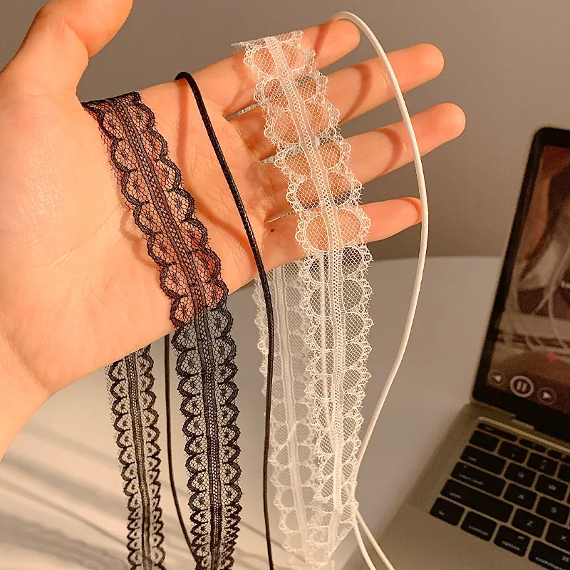 Корейский модный милый кружевной шарф с бантом - Фотография_2