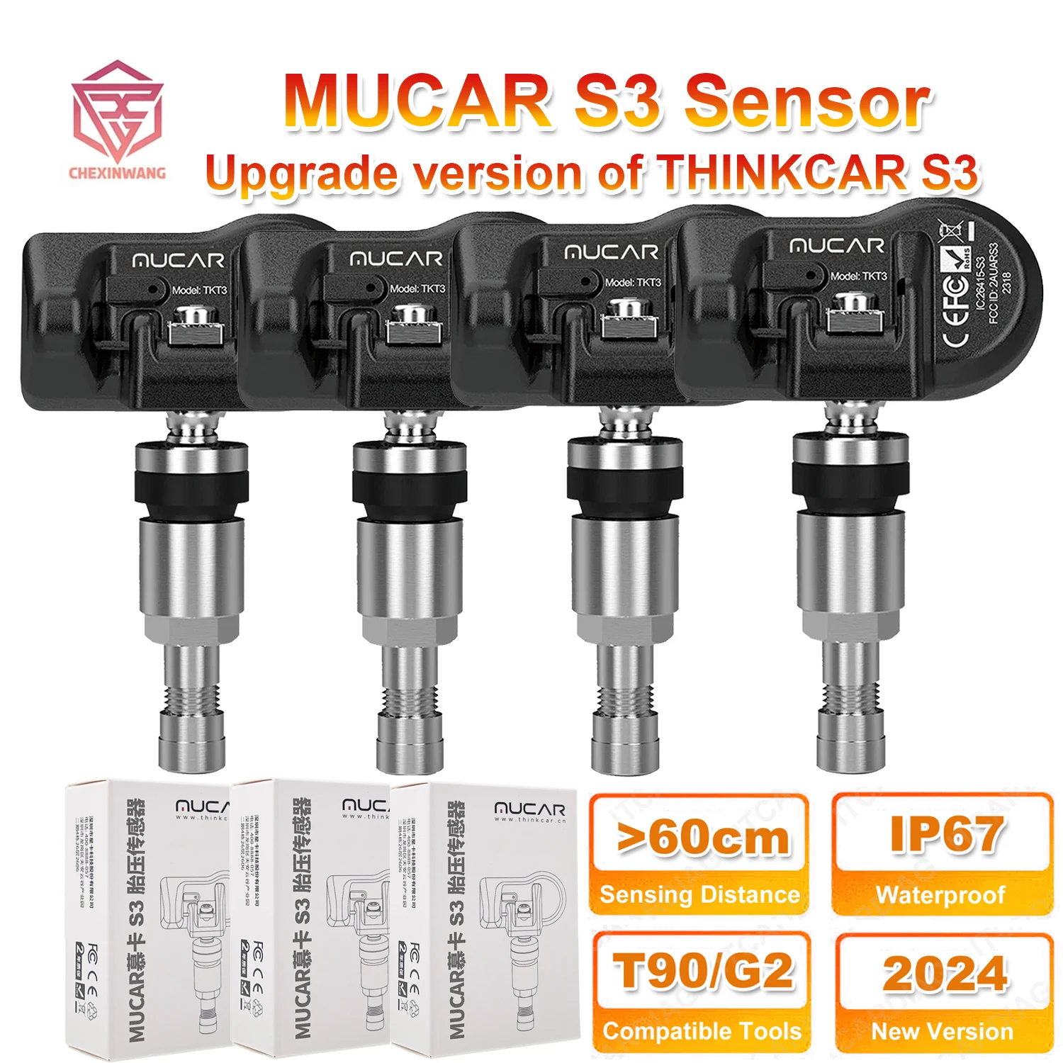 Модернизированный автомобильный датчик давления в шинах mucar tpms s3