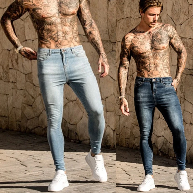 Мужские модные обтягивающие джинсы - Фотография_4