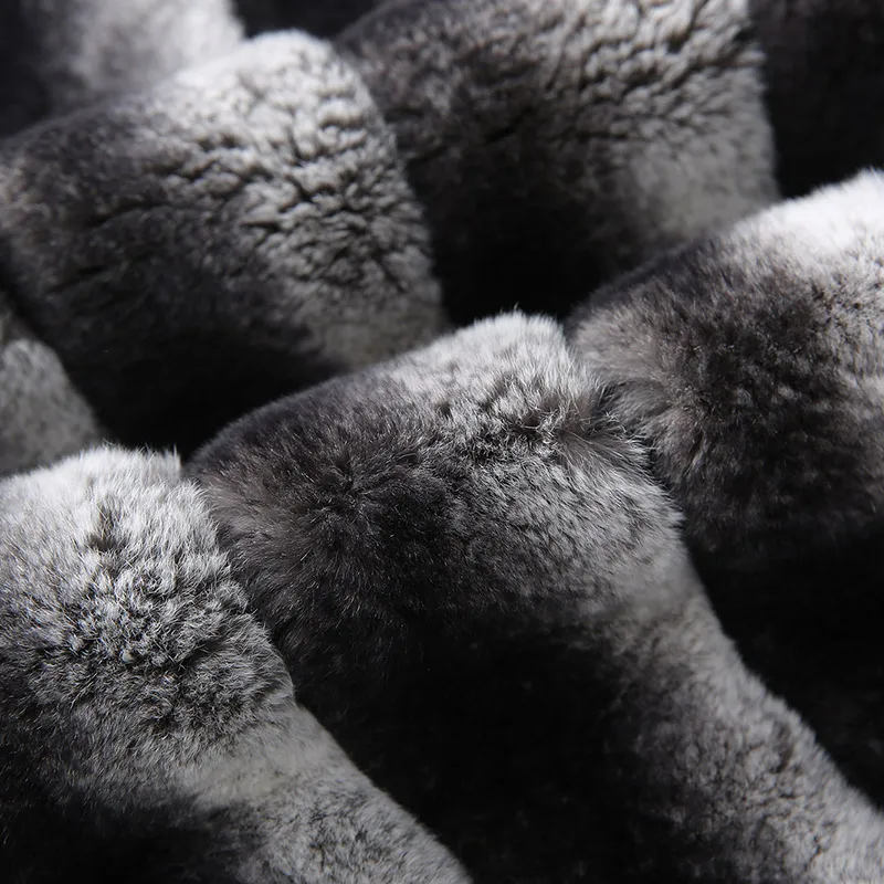 Зимнее пальто из натурального меха кролика рекс - Фотография_5