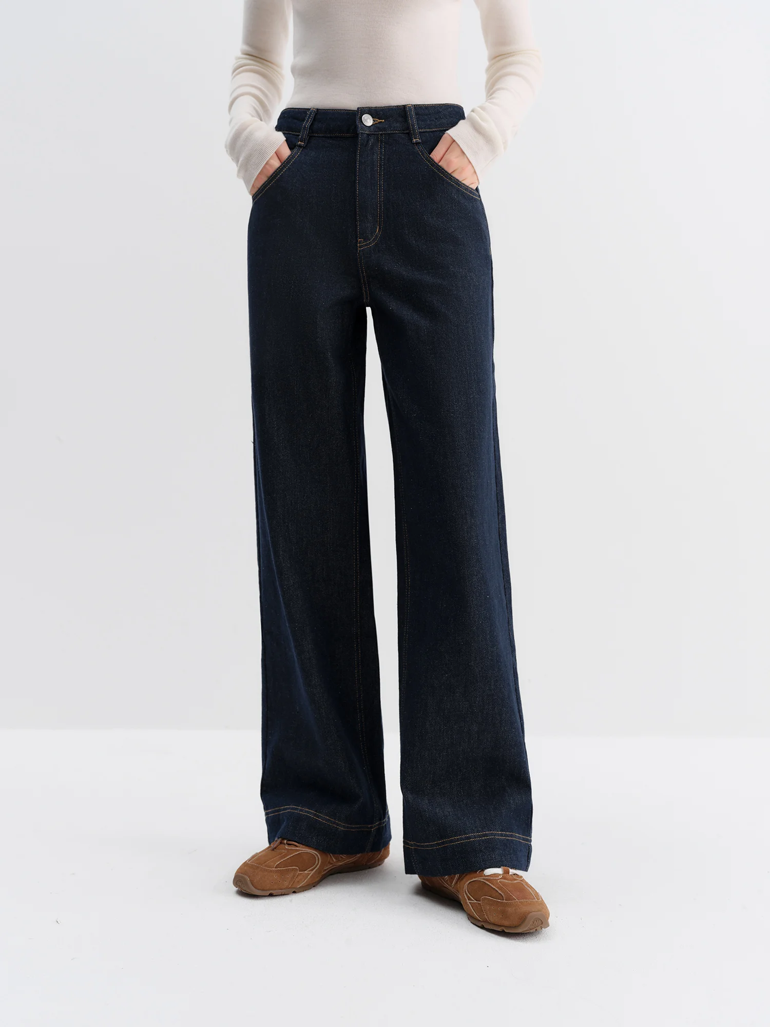 Fsle прямые джинсы с высокой талией для женщин - Фотография_2