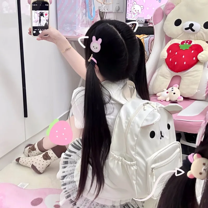 Милый рюкзак rilakkuma с мультяшной вышивкой - Фотография_3