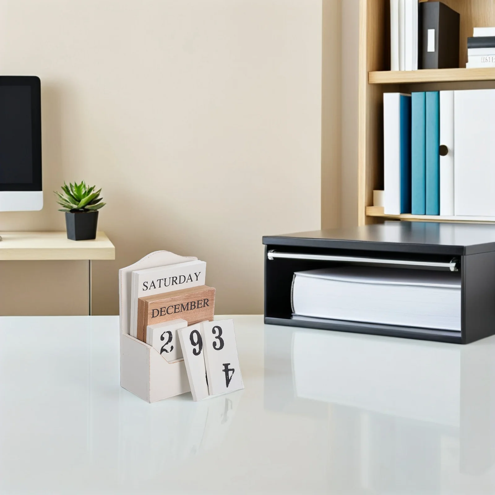 Деревянный винтажный вечный настольный календарь - Фотография_3