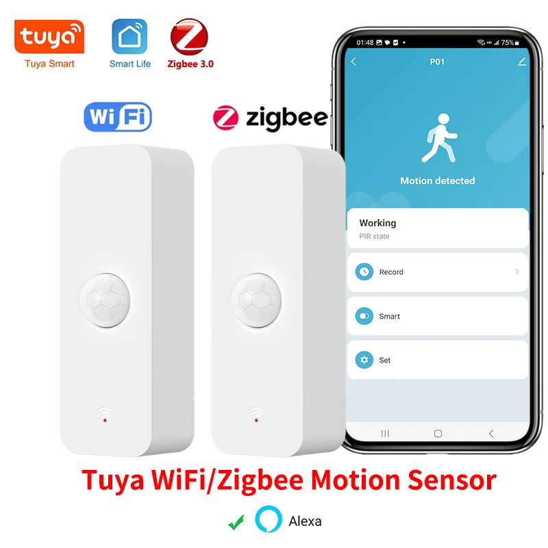 Tuya wifi zigbee pir датчик движения