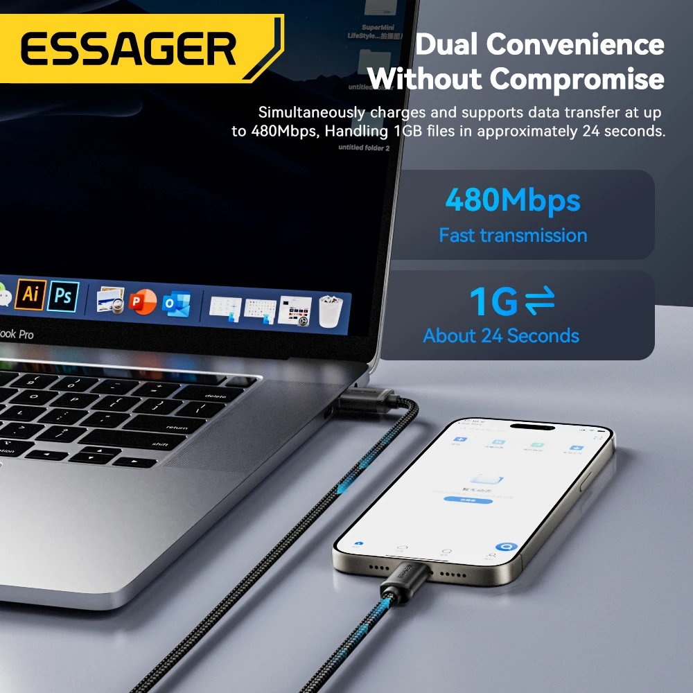 Essager 3a кабель usb типа c usb - Фотография_5