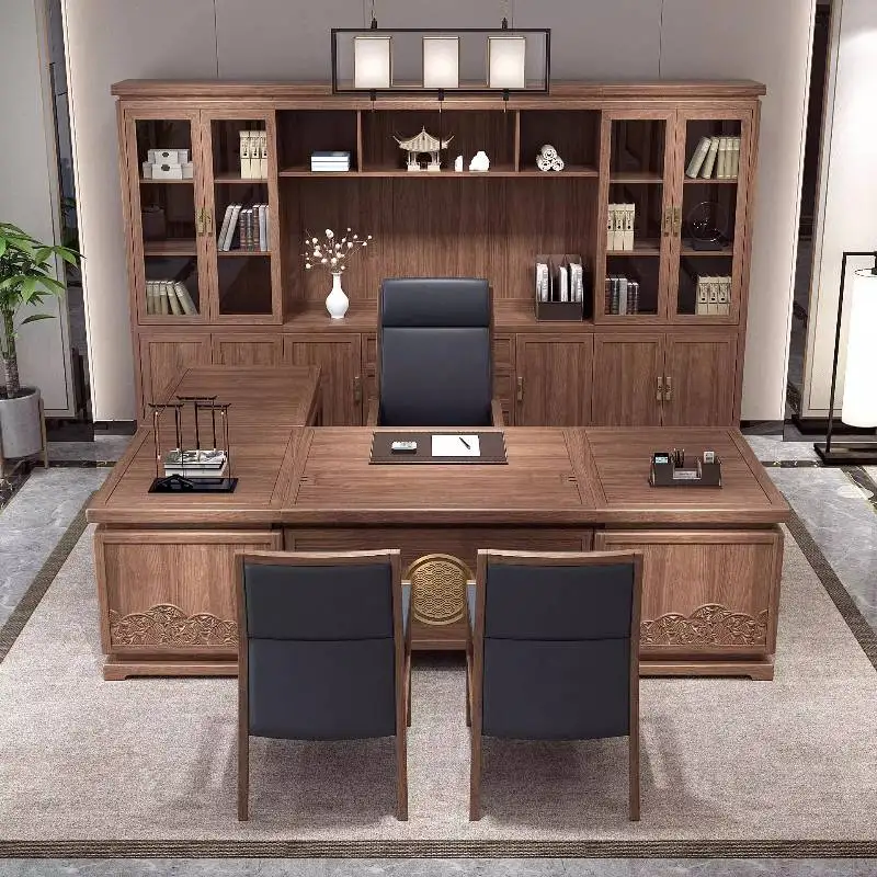 Коричневый офисный стол для хранения - Фотография_4