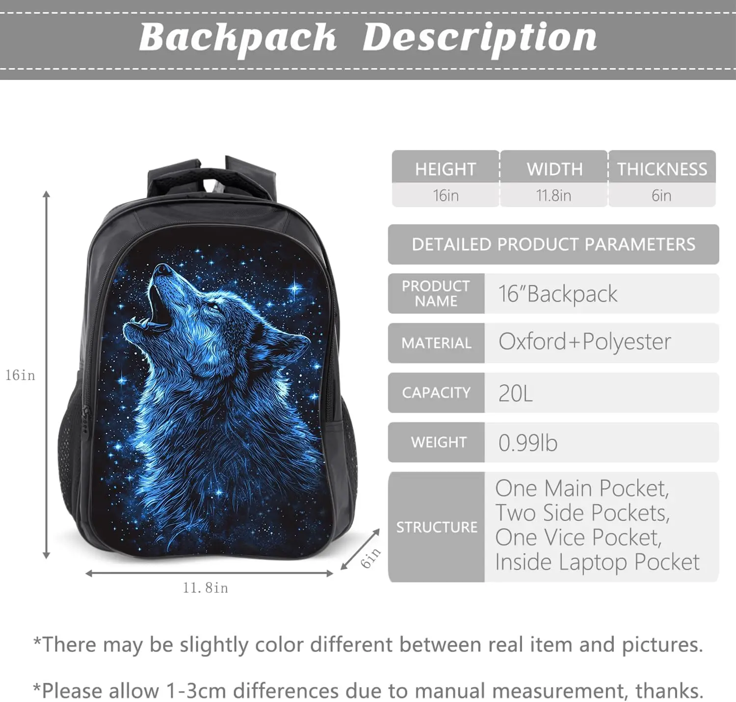 Рюкзак с волком, детская сумка - Фотография_2