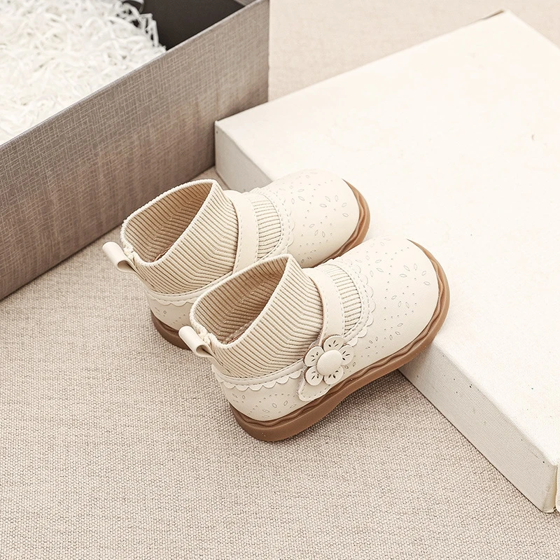 Осенние сапоги для маленьких девочек с большим цветком - Фотография_2