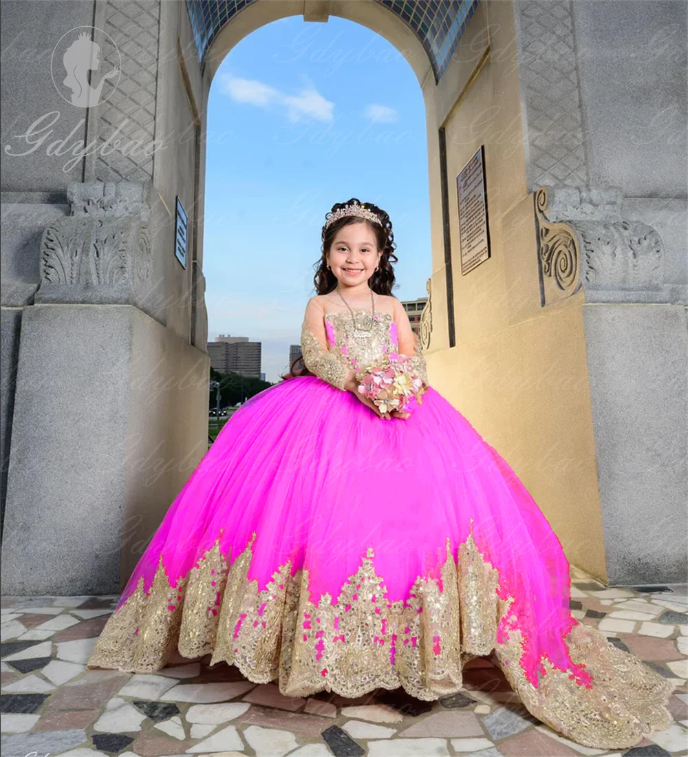 Свадебные платья с длинными рукавами для девочек-цветочниц - Фотография_6