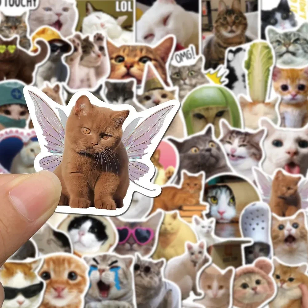 Kawaii love cat пвх наклейка эстетические - Фотография_3