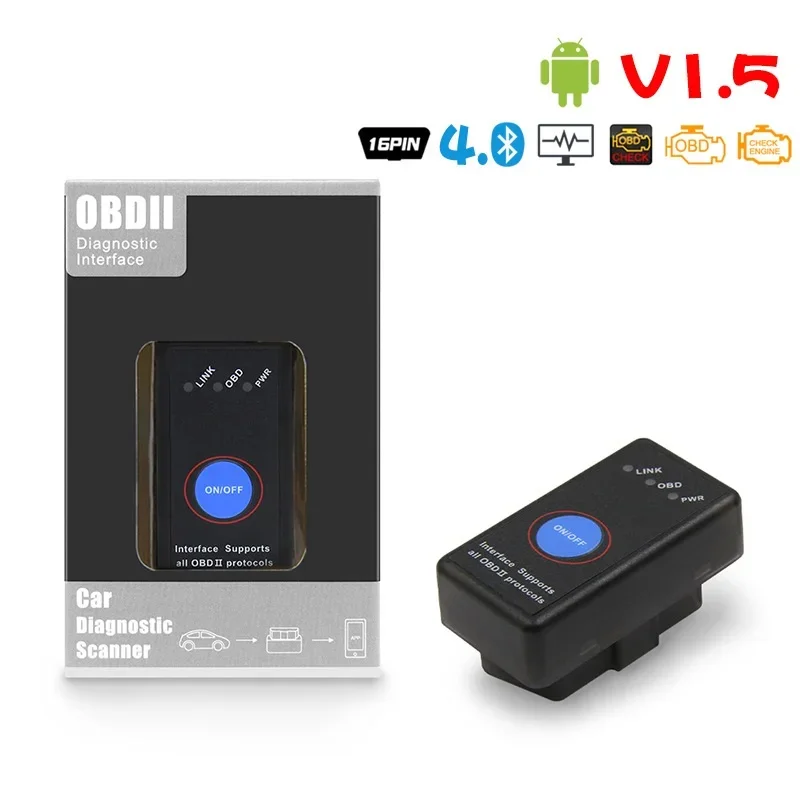 Автомобильный диагностический мини-сканер elm327 bluetooth obd2 v1 - Фотография_6