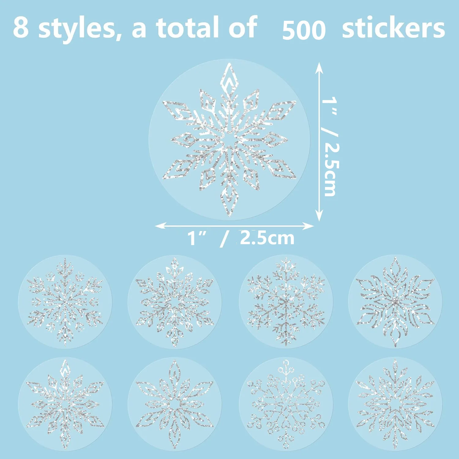 Прозрачные наклейки со снежинками - Фотография_2