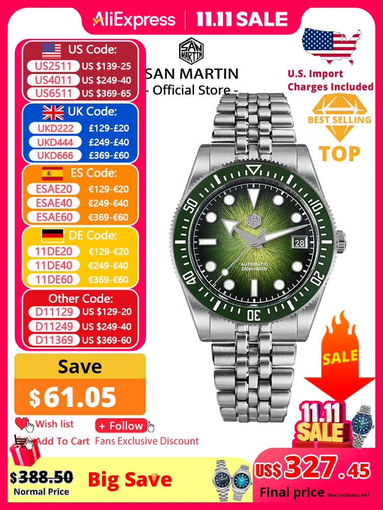 San martin 37,5 мм мужские дайверские