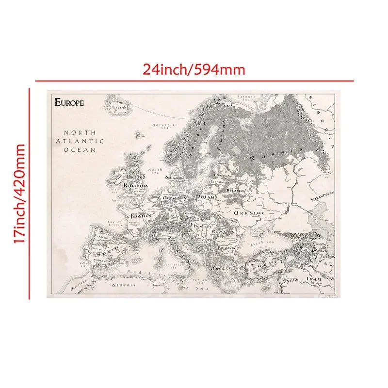 59*42 см карта европы винтажная - Фотография_4