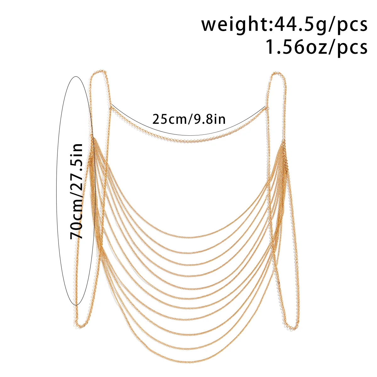 Классическая многослойная цепочка для тела с кисточками - Фотография_2