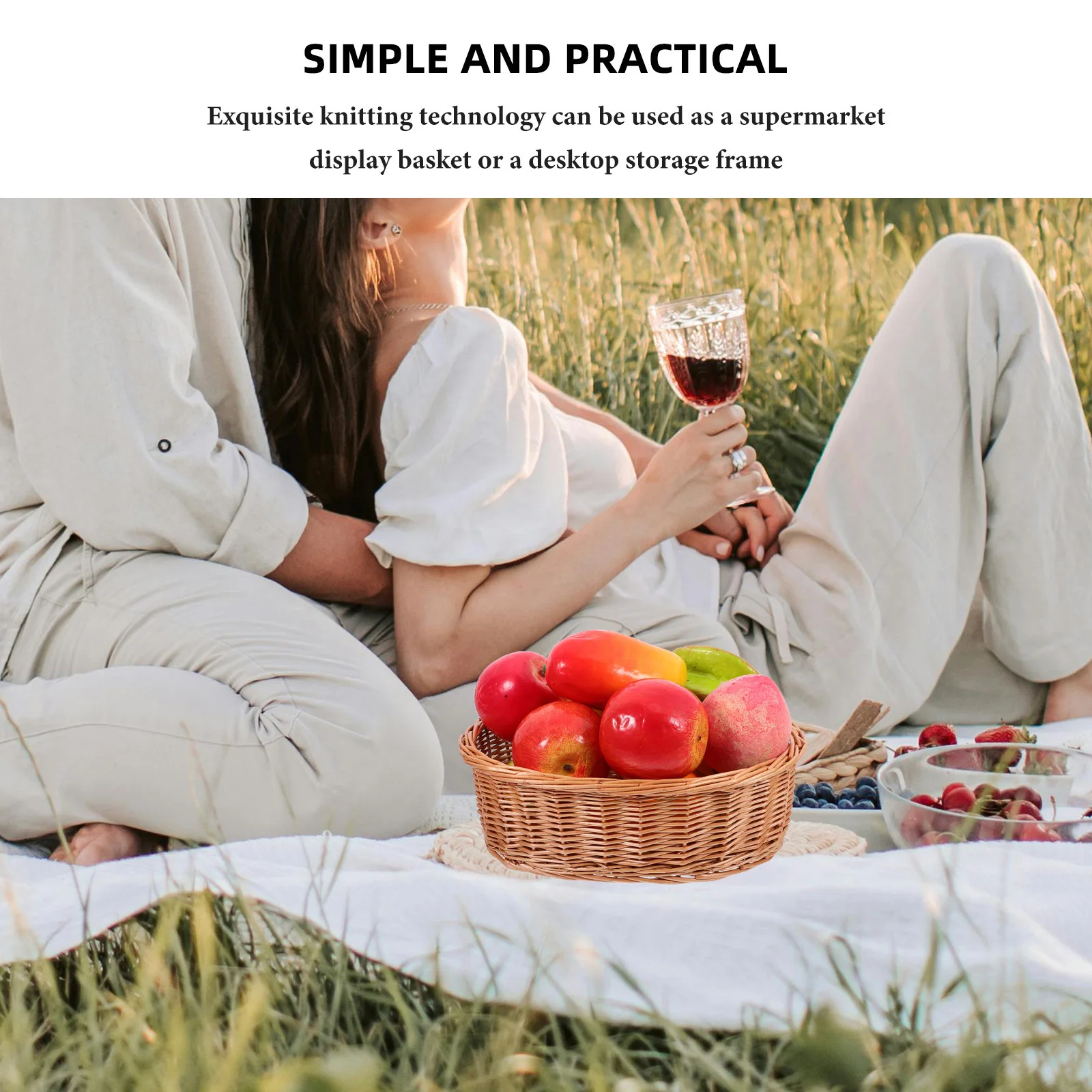 Прочная деревянная тканая корзина - Фотография_2