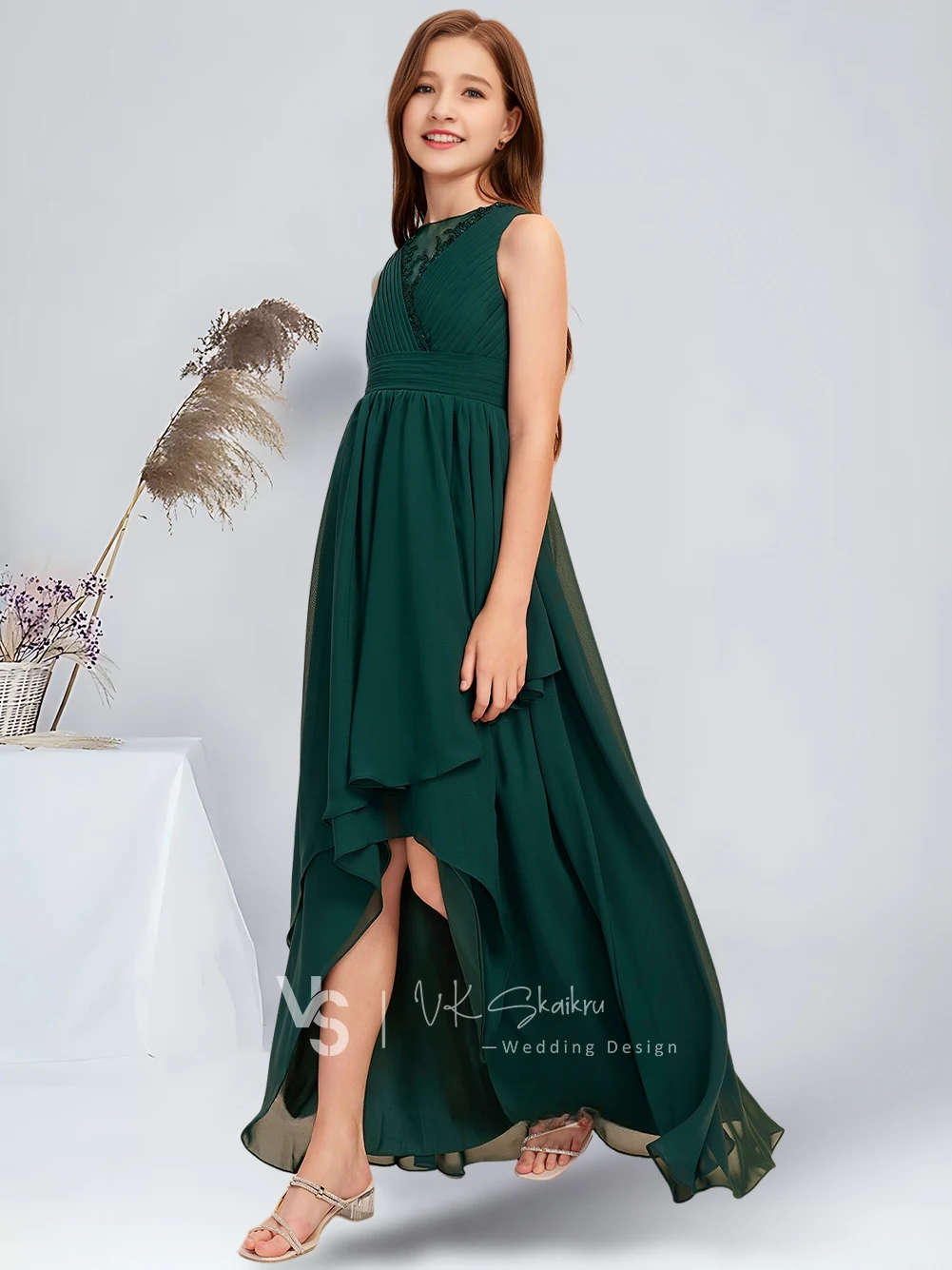 Элегантное кружевное платье трапециевидной формы для подружек невесты - Фотография_5