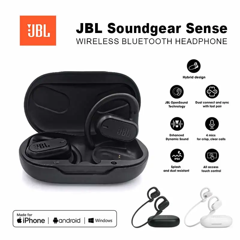 Оригинальные беспроводные наушники jbl soundgear sense true с крючком