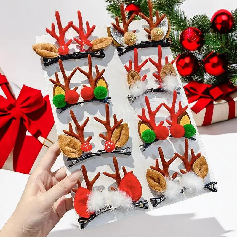 Милая рождественская заколка для волос с рогами - Фотография_3