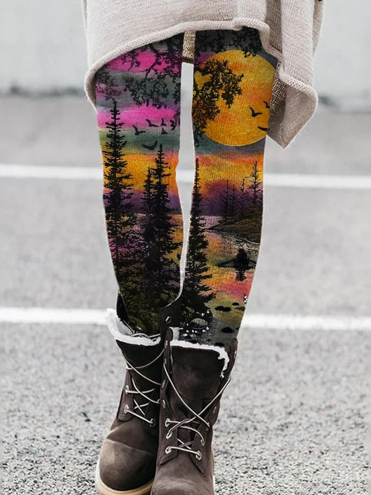 Женские леггинсы с графическим принтом черепа на хэллоуин - Фотография_6