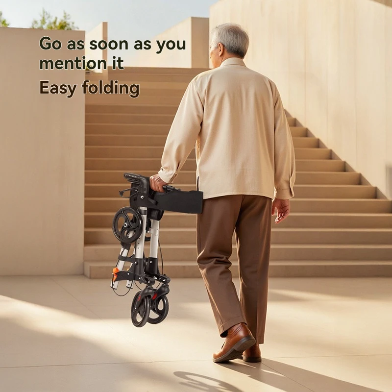 Складной прогулочный самокат с регулируемой высотой для пожилых людей - Фотография_3