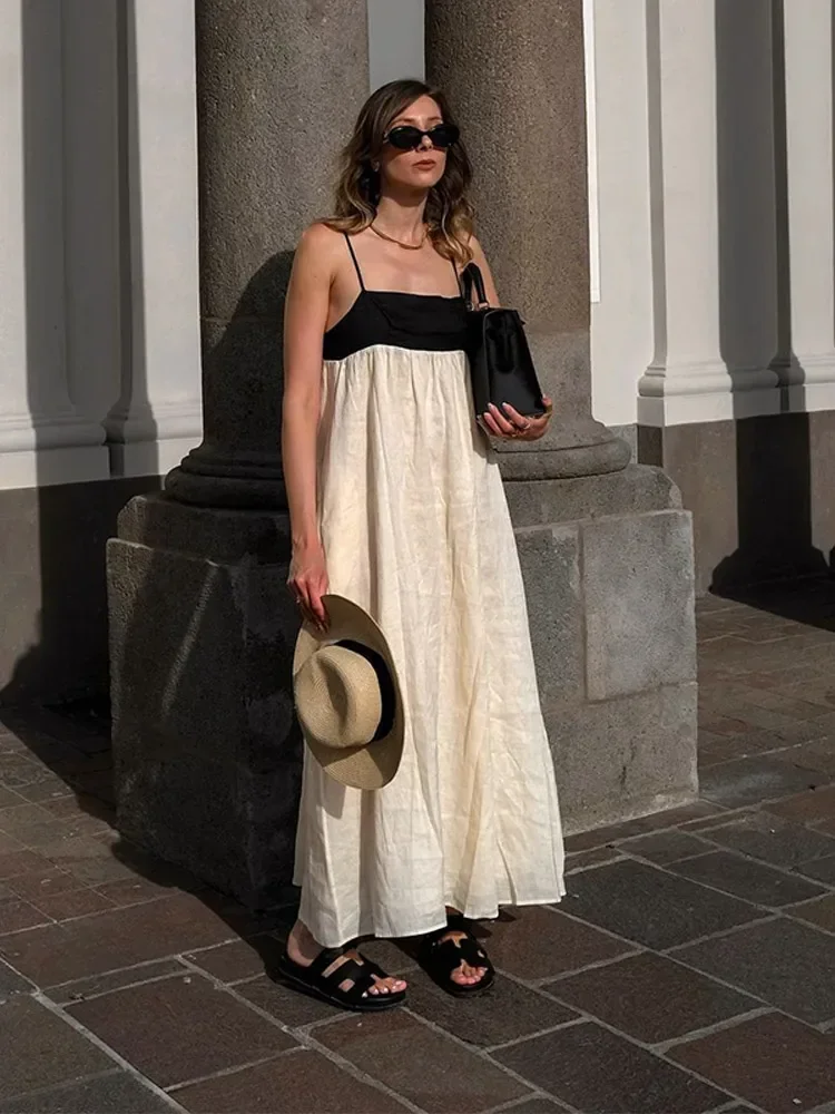 Женское длинное платье на бретельках - Фотография_2