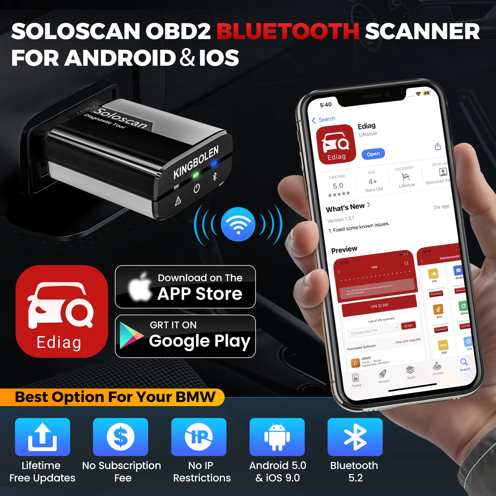 Сканер kingbolen soloscan obd2 для bmw - Фотография_6