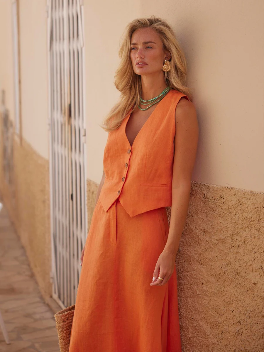 Bronladies женский шикарный жилет с юбкой - Фотография_4