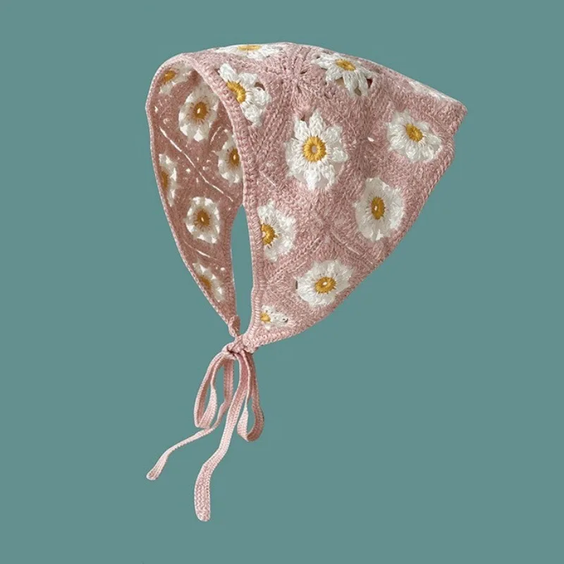 Корейское милое вязаное крючком полое треугольное полотенце ручной работы - Фотография_2