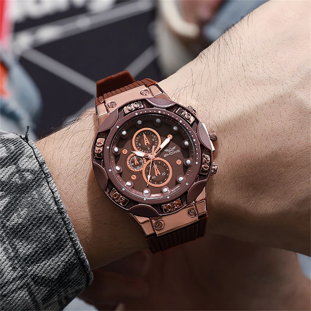 Мужские спортивные военные кварцевые часы с большим циферблатом - Фотография_5