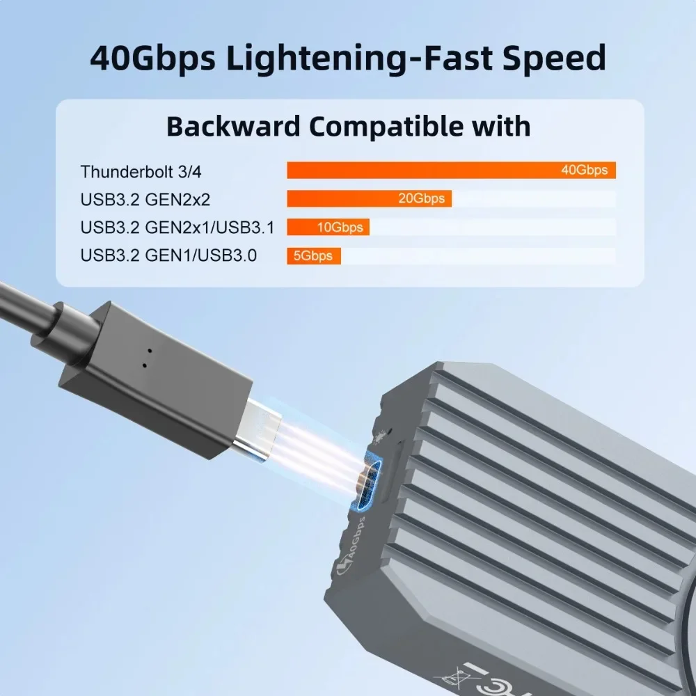 Корпус ssd maiwo 40 гбит/с m.2 nvme с инструментом thunderbolt 4/3 usb4 - Фотография_2