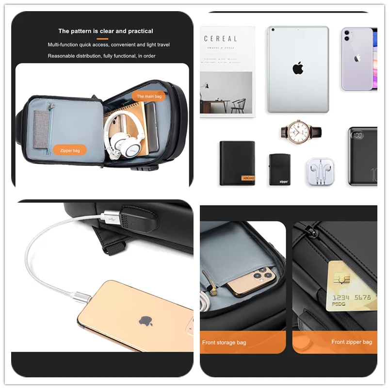 Мужская нагрудная слинг-сумка jeep buluo - Фотография_5