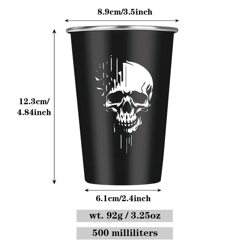 Чашка для пива из нержавеющей стали с головой черепа - Фотография_4