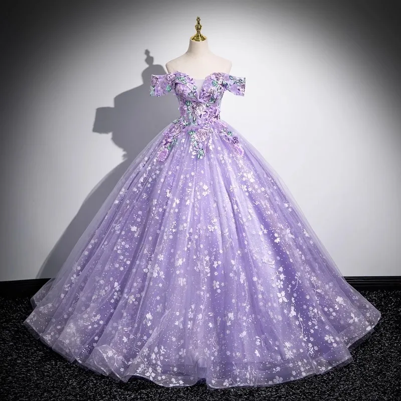 Женское платье quinceanera с открытыми плечами - Фотография_2