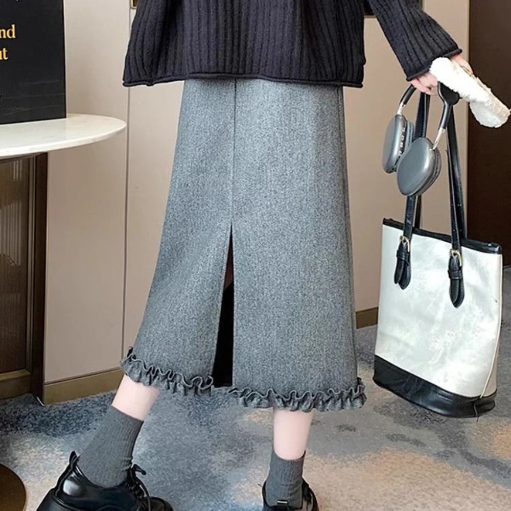 Серая шерстяная женская зимняя - Фотография_2