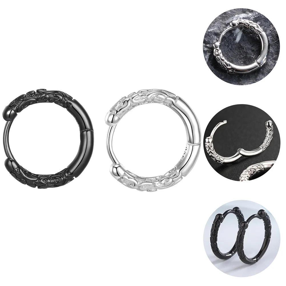 1 пара золотых серег-гвоздиков с манжетами - Фотография_6