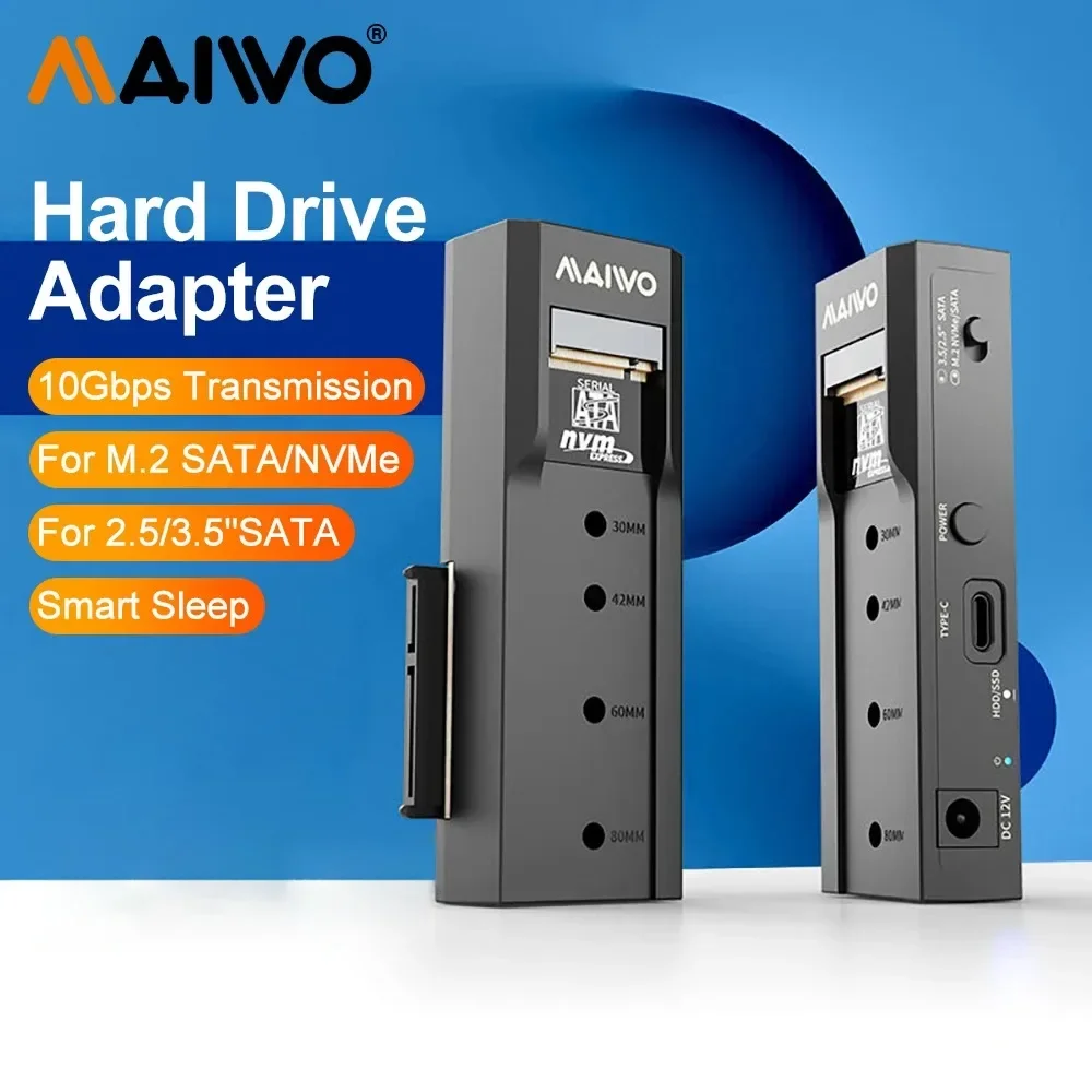 Корпус ssd maiwo m2 nvme ngff type c 10 гбит/с pcie m.2 ssd case 2