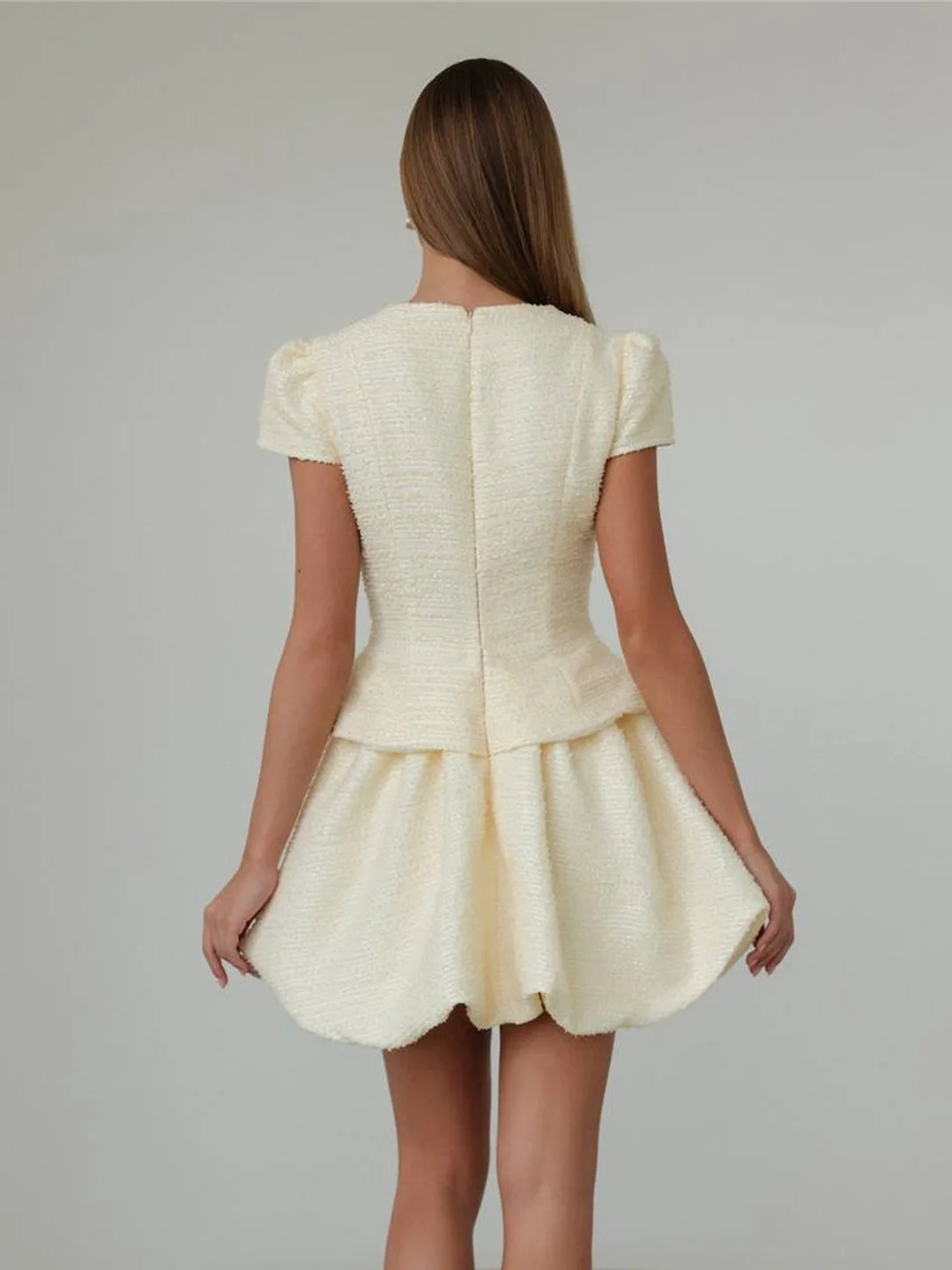 Женская твидовая рубашка с пышными - Фотография_3