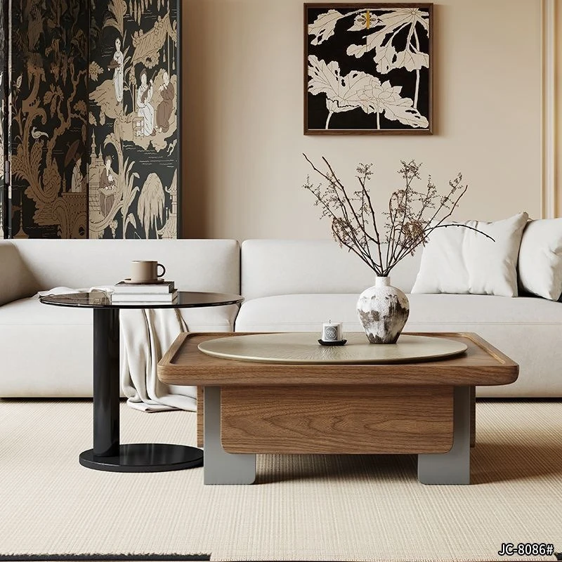 Скандинавские роскошные дизайнерские журнальные столики из цельного дерева - Фотография_2